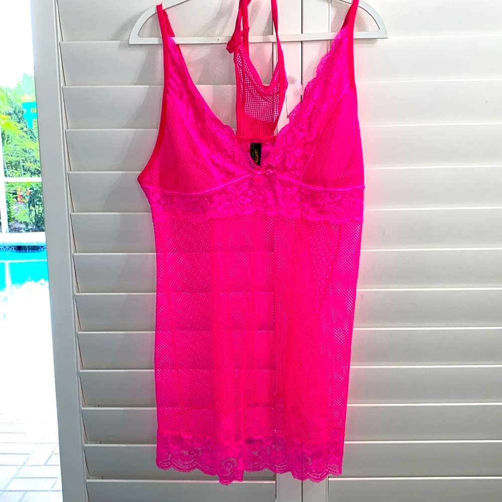 Just sexy Lingerie hot Barbie Pink two piece nightie’s set thong underwear 3x